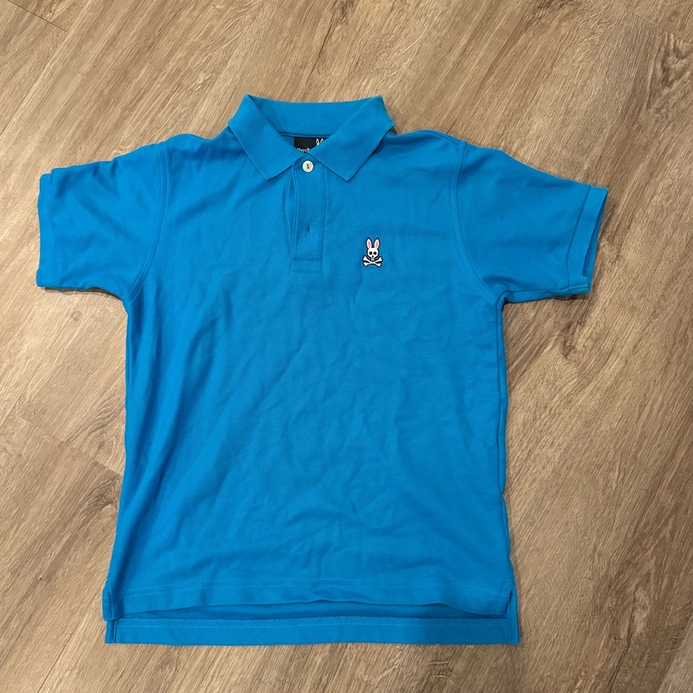 Psycho Bunny Pique Polo Shirt- Blue Size Boys M